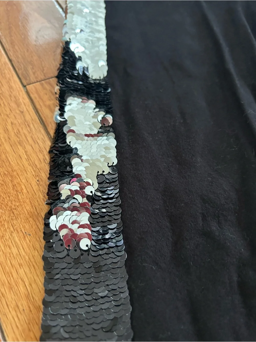 H&M Flip Sequin Stripe Black Leggings Girls Size 11-12y